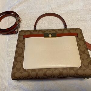 Coach Tan and Cream Satchel